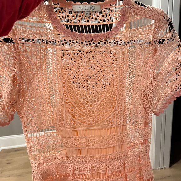 ALEXIS ALANNA MACRAMÉ LACE MIDI DRESS SZ M - Picture 7 of 10